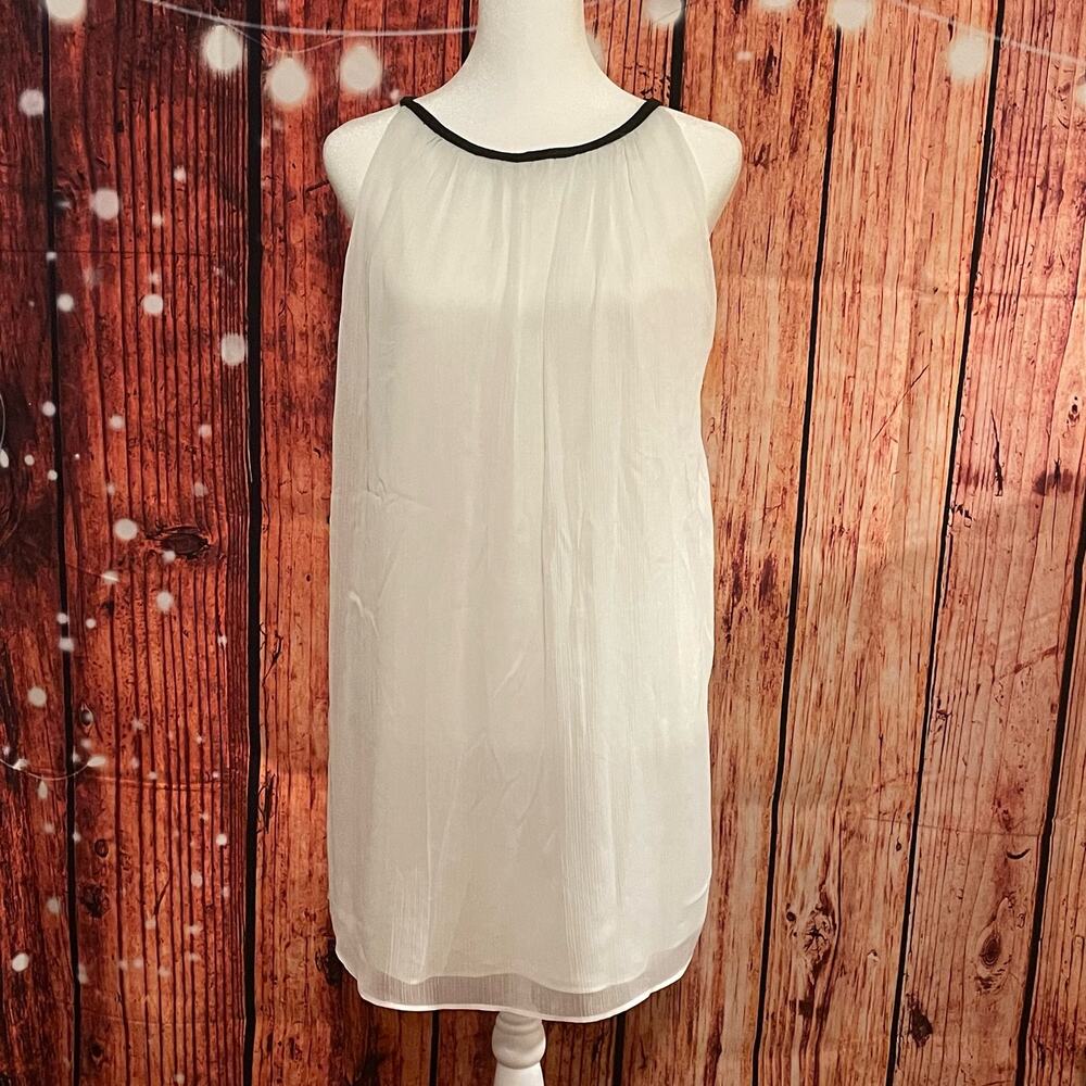 SALE!! Alice + Olivia white sheer tunic top women's XS Extra Small tie detail